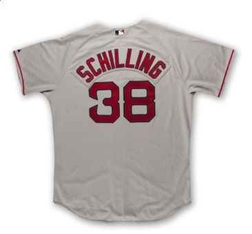 2005 Curt Schilling Boston Red Sox Game Worn Road Jersey